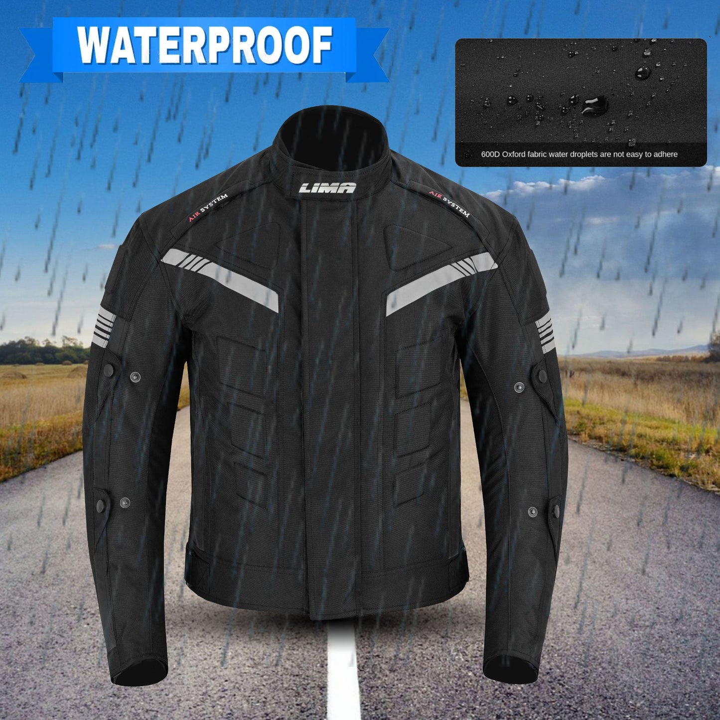 Mens Motorcycle Waterproof Cordura Textile Jacket Motorbike CE2 Approved Armours
