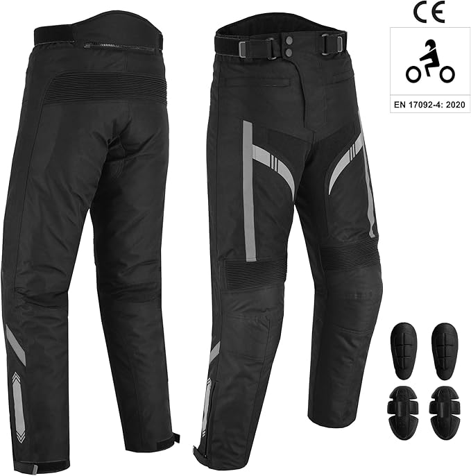 Motorcycle Men Racing Armoured Waterproof Textile Trousers Jacket Motorbike Suit GREY