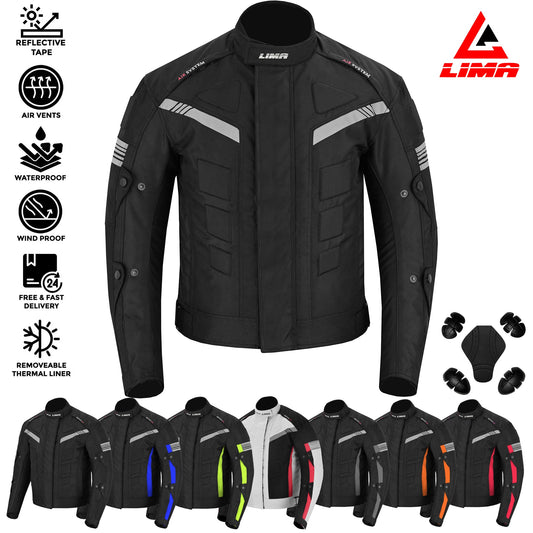 Mens Motorcycle Waterproof Cordura Textile Jacket Motorbike CE2 Approved Armours