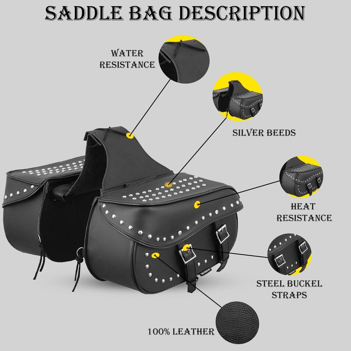 MOTORBIKE SADDLE BAGS MOTORCYCLE PANNIERS WATERPROOF LUGGAGE TOOL UNIVERSAL BAG MODLE 5050
