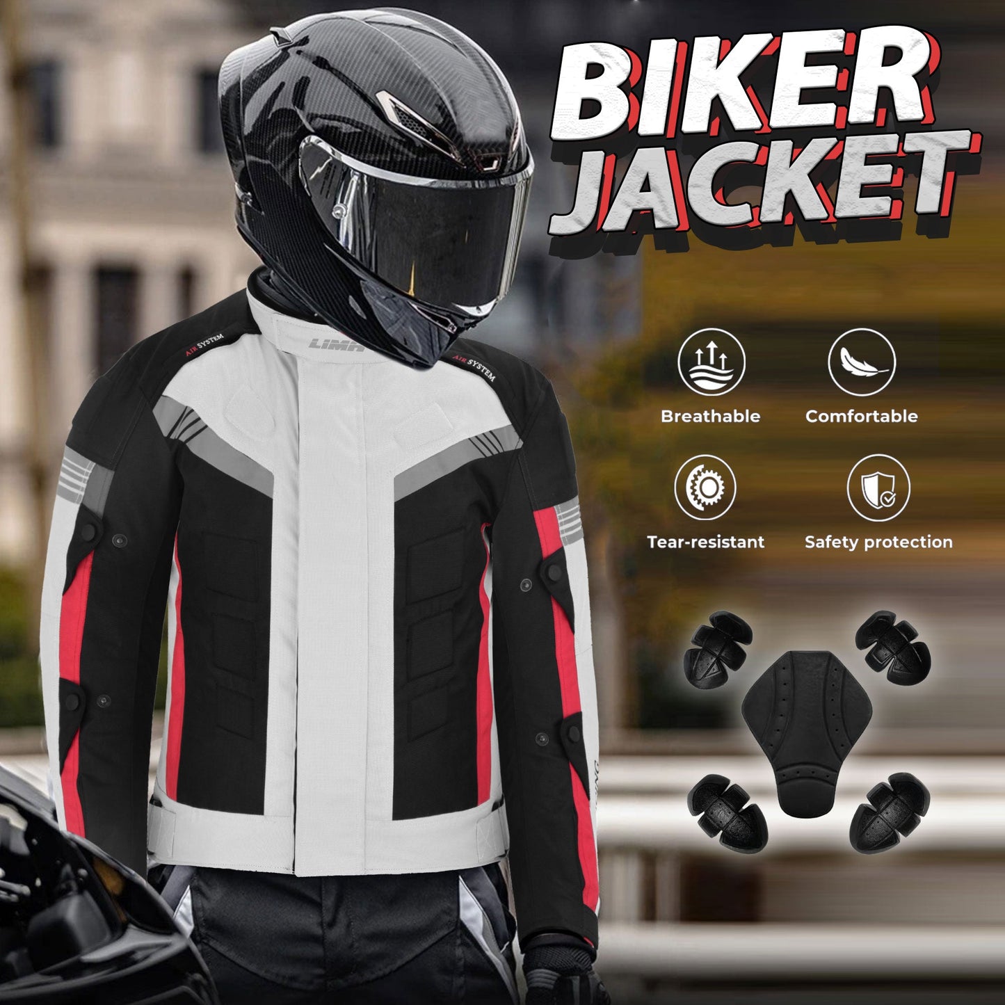 Silver Mens Motorcycle Waterproof Cordura Textile Jacket Motorbike CE2 Approved Armours