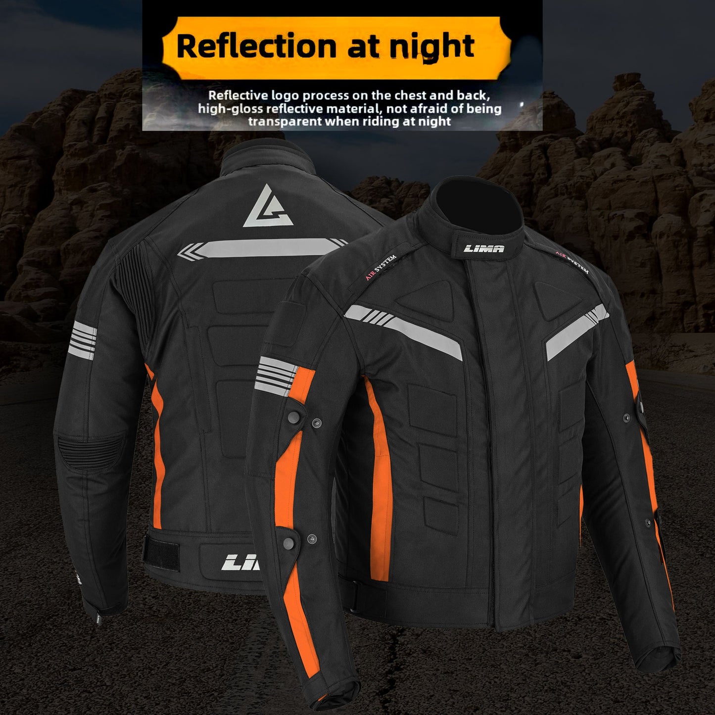 ORANGE Mens Motorcycle Waterproof Cordura Textile Jacket Motorbike CE2 Approved Armours