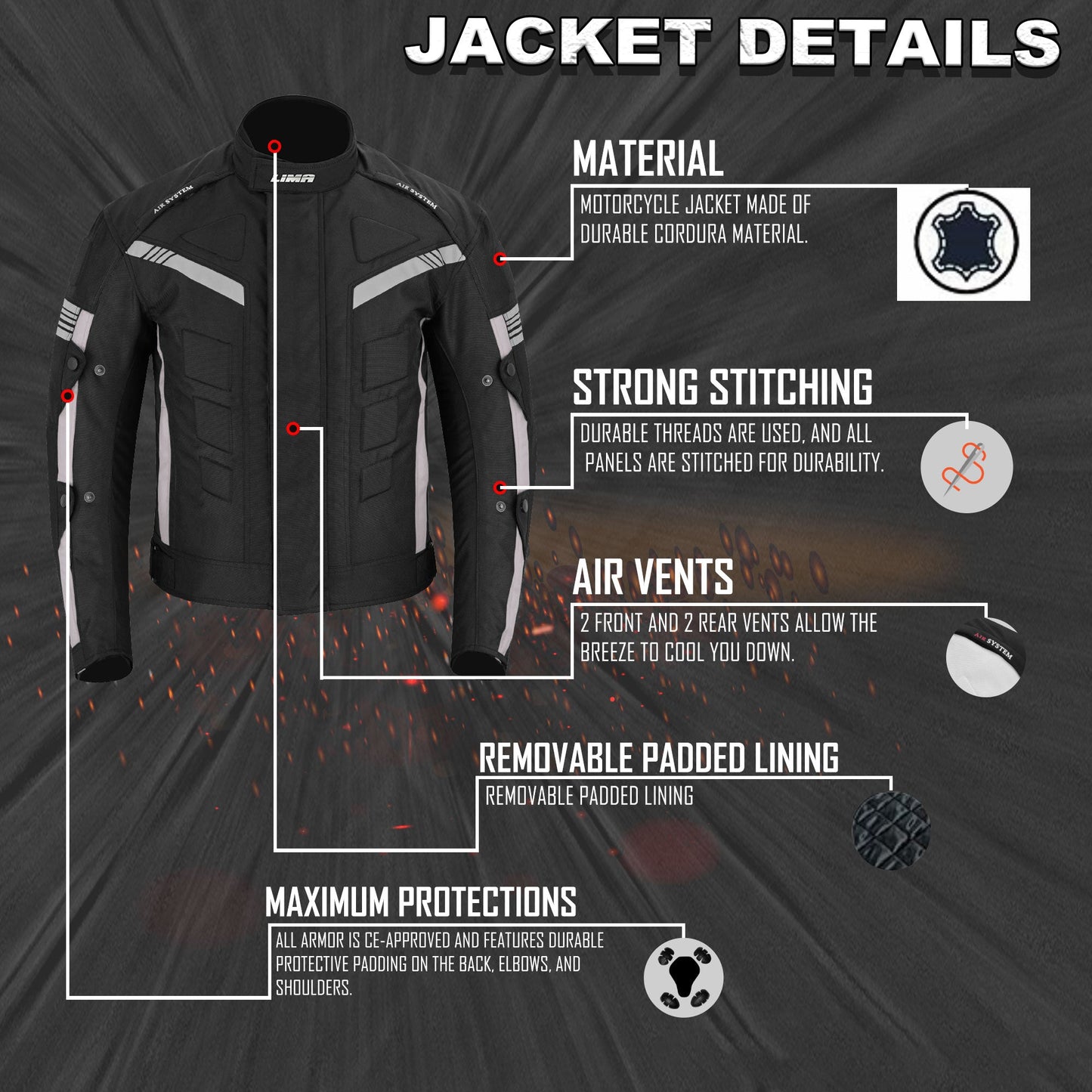 Sand Mens Motorcycle Waterproof Cordura Textile Jacket Motorbike CE2 Approved Armours (Copy)