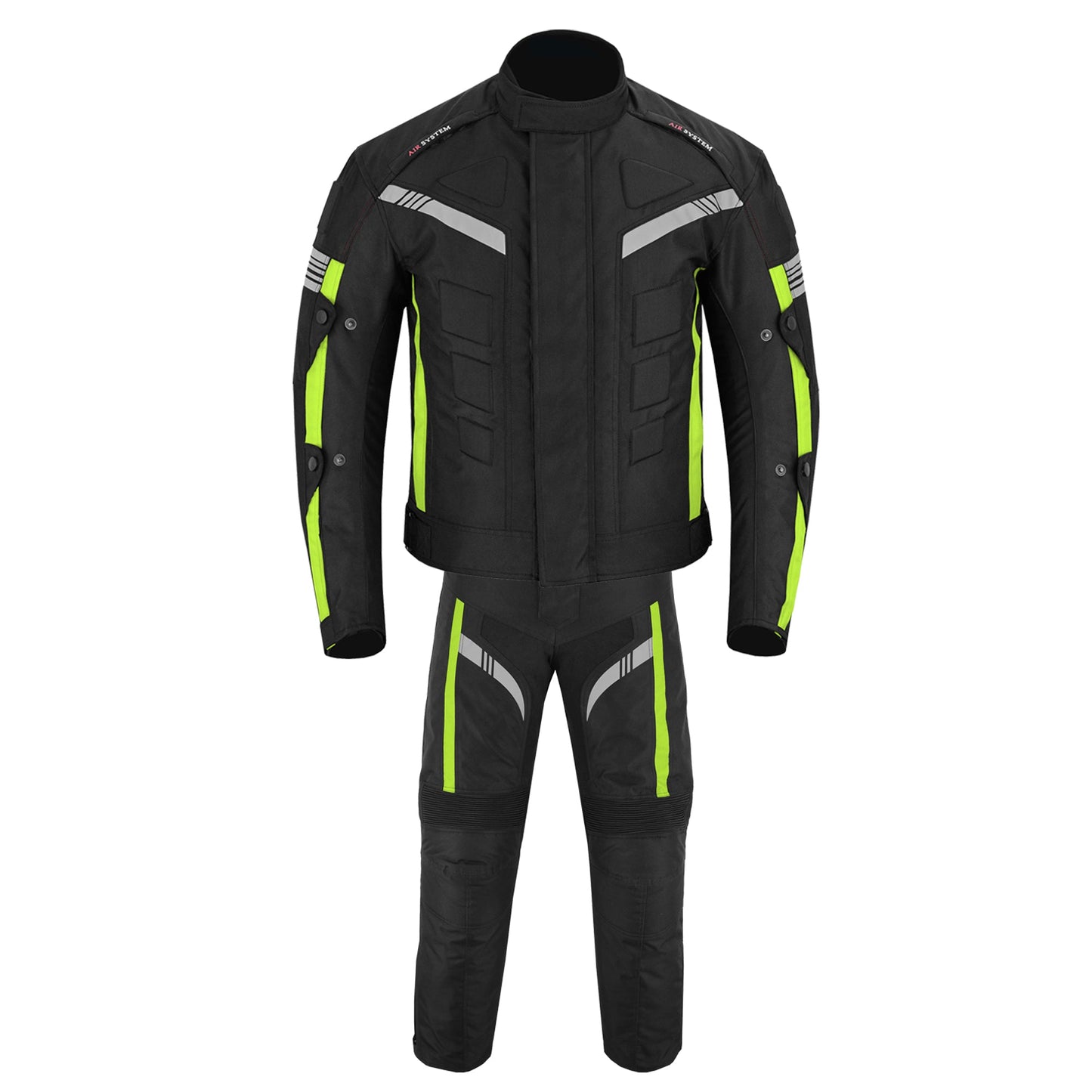 Motorcycle Men Racing Armoured Waterproof Textile Trousers Jacket Motorbike Suit GREEN