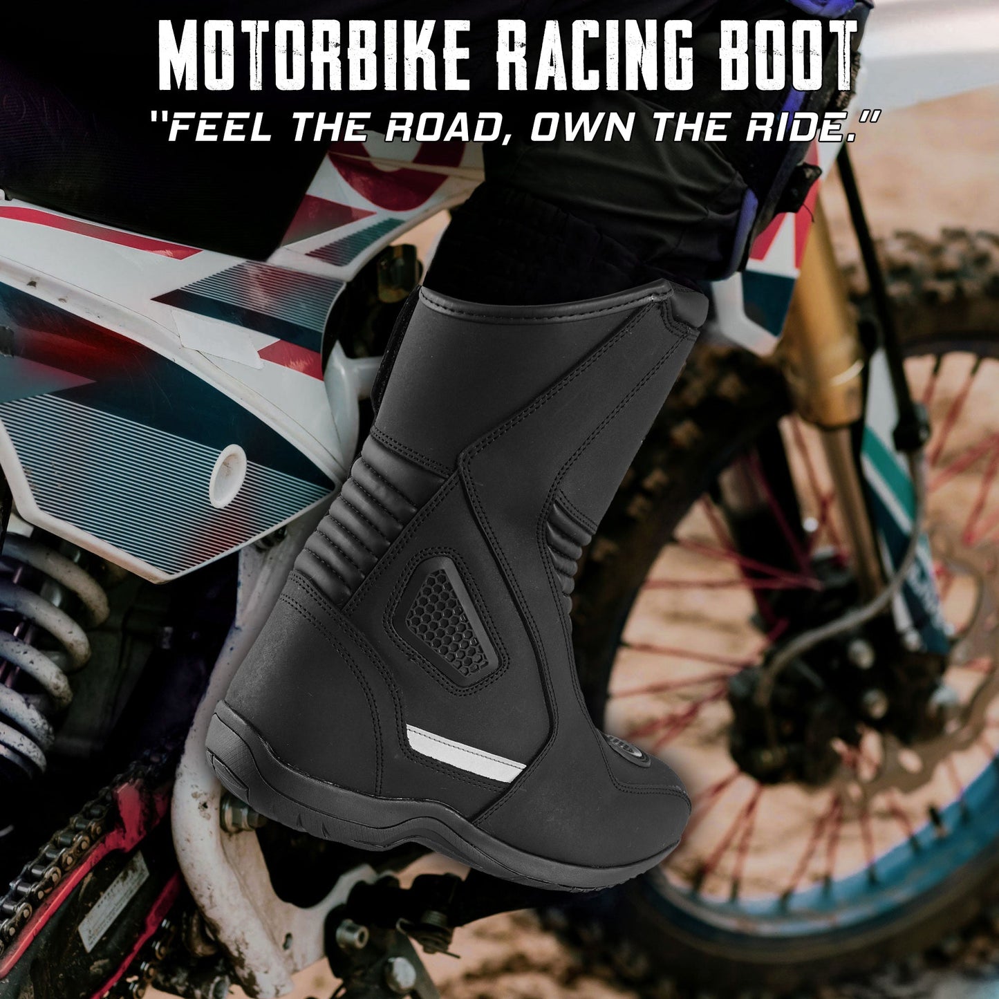 Mens Waterproof Leather Touring Boots Motorbike Motorcycle Riding Armoured Shoes