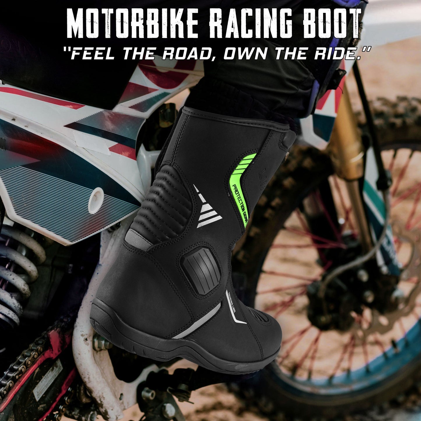Mens Waterproof Leather Touring Boots Motorbike Motorcycle Riding Armoured Shoes ROARAR