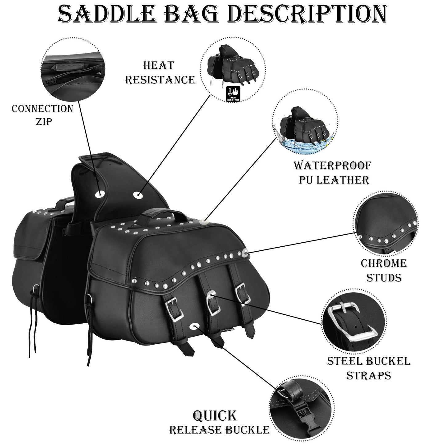 MOTORBIKE SADDLE BAGS MOTORCYCLE PANNIERS WATERPROOF LUGGAGE TOOL UNIVERSAL BAG MODLE 777