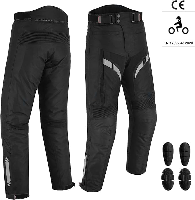 Motorcycle Men Racing Armoured Waterproof Textile Trousers Jacket Motorbike Suit BLACK