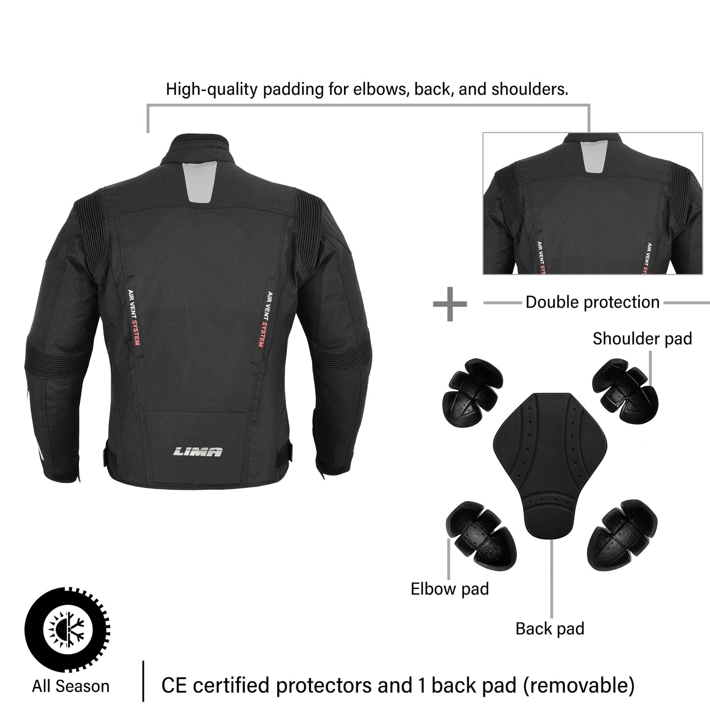 Mens Motorbike Jacket CE Approved Waterproof