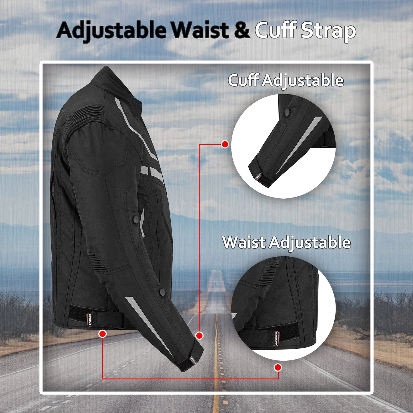 Mens Motorbike Jacket CE Approved Waterproof