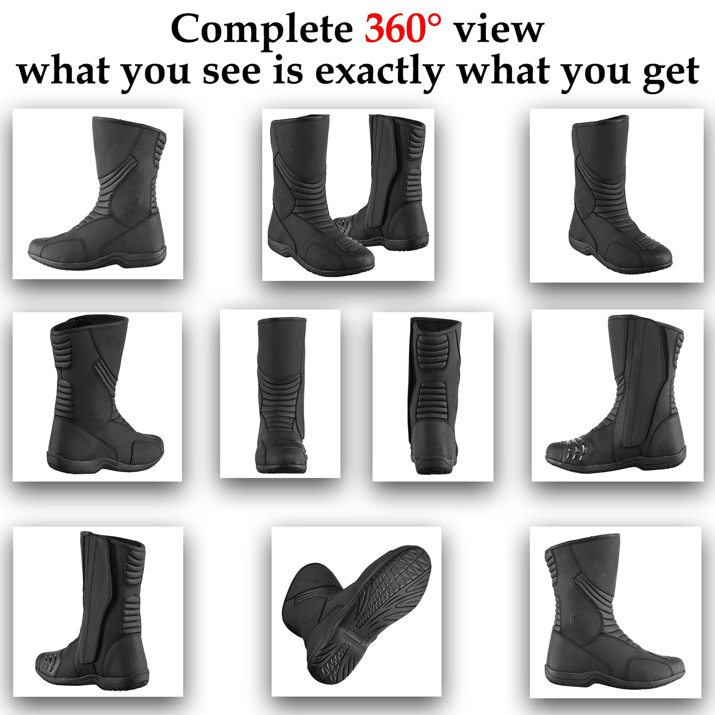 Mens Waterproof Leather Touring Boots Motorbike Motorcycle Riding Armoured Shoes BLAZE