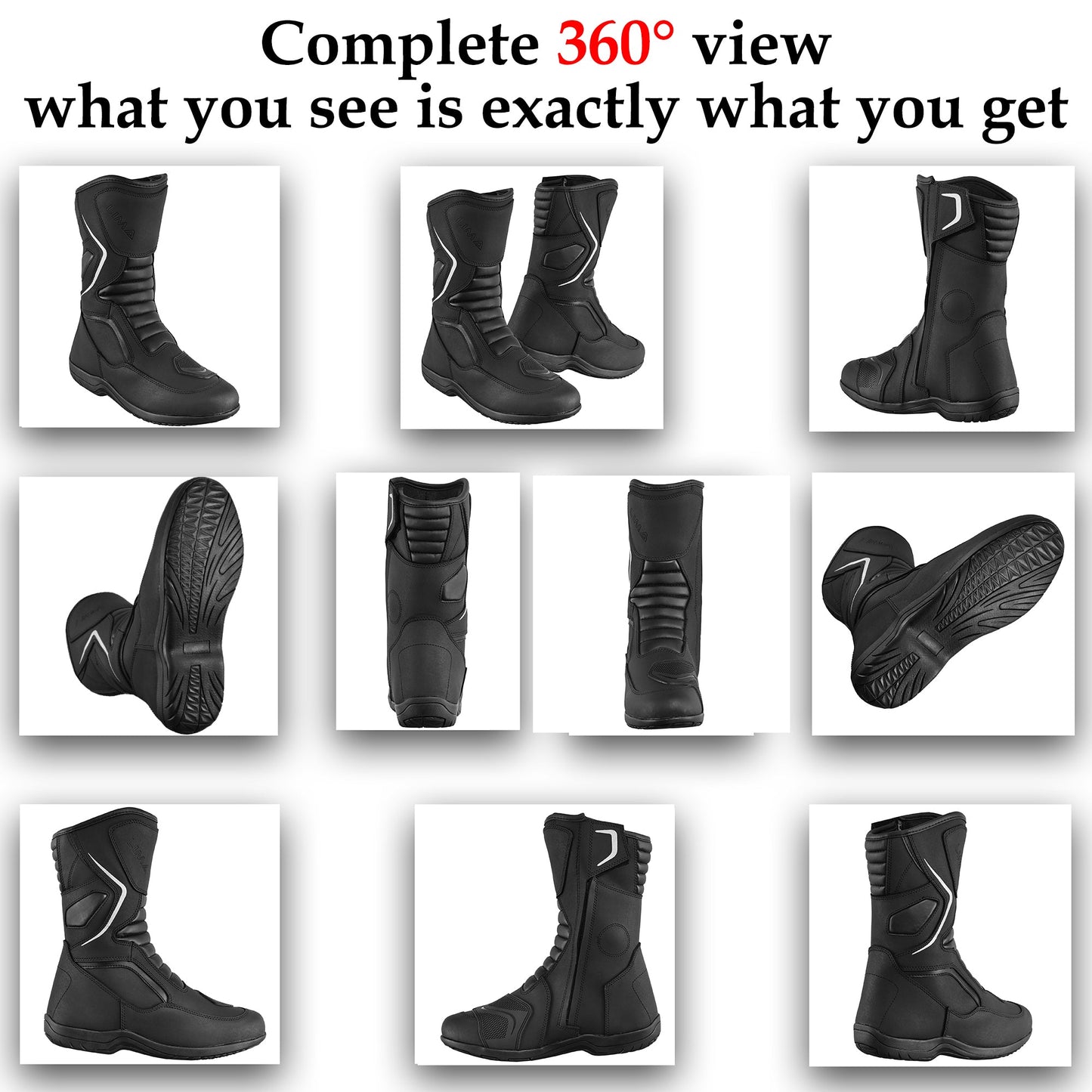 Mens Waterproof Leather Touring Boots Motorbike Motorcycle Riding Armoured Shoes Merge