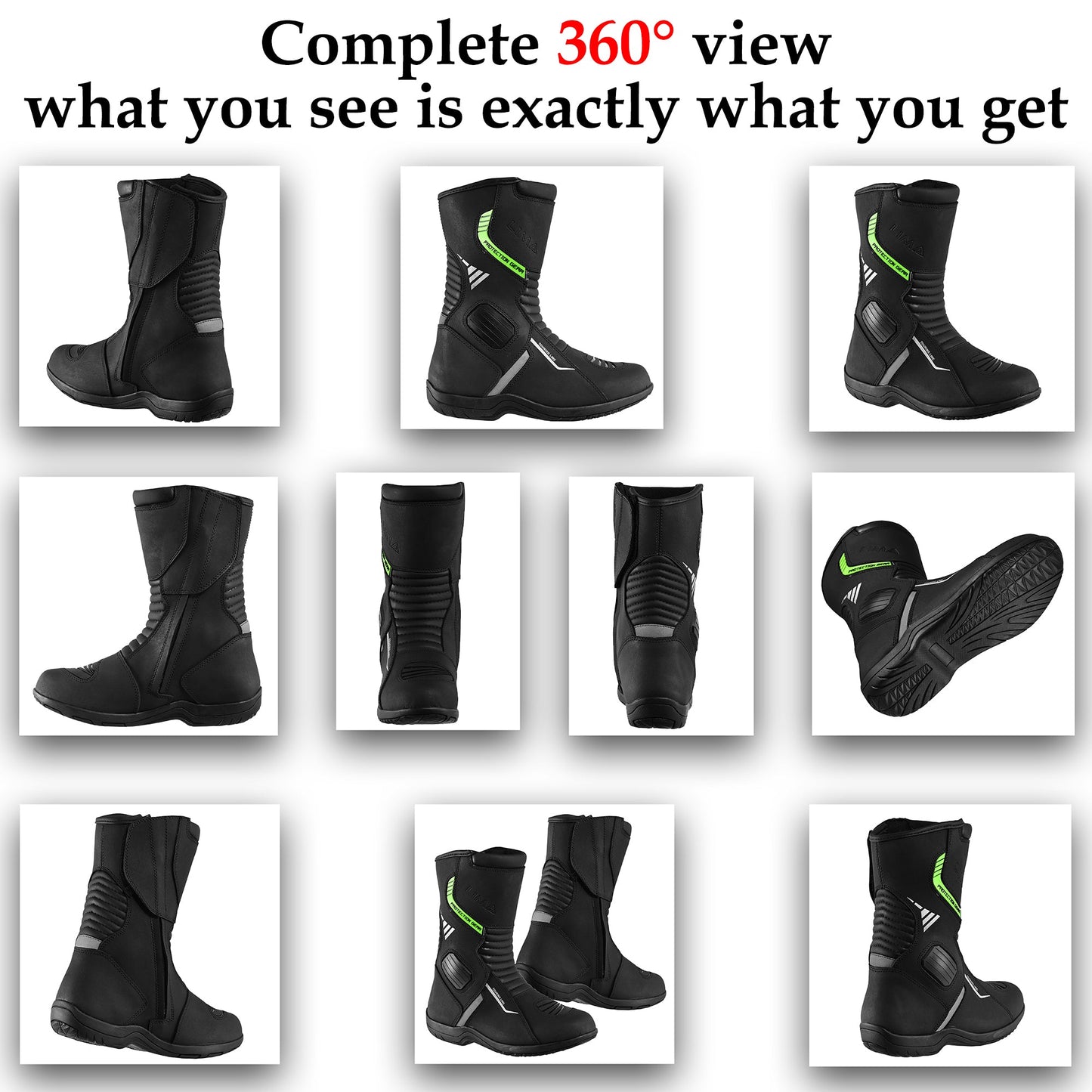 Mens Waterproof Leather Touring Boots Motorbike Motorcycle Riding Armoured Shoes ROARAR