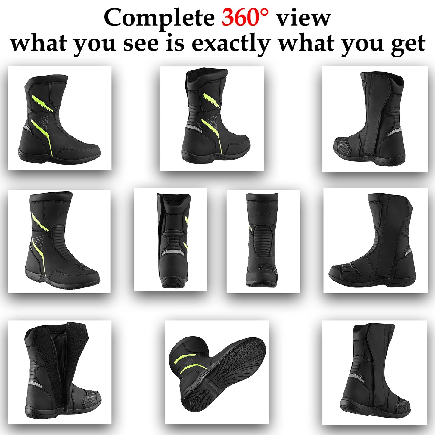 Mens Waterproof Leather Touring Boots Motorbike Motorcycle Riding Armoured Shoes ROCK