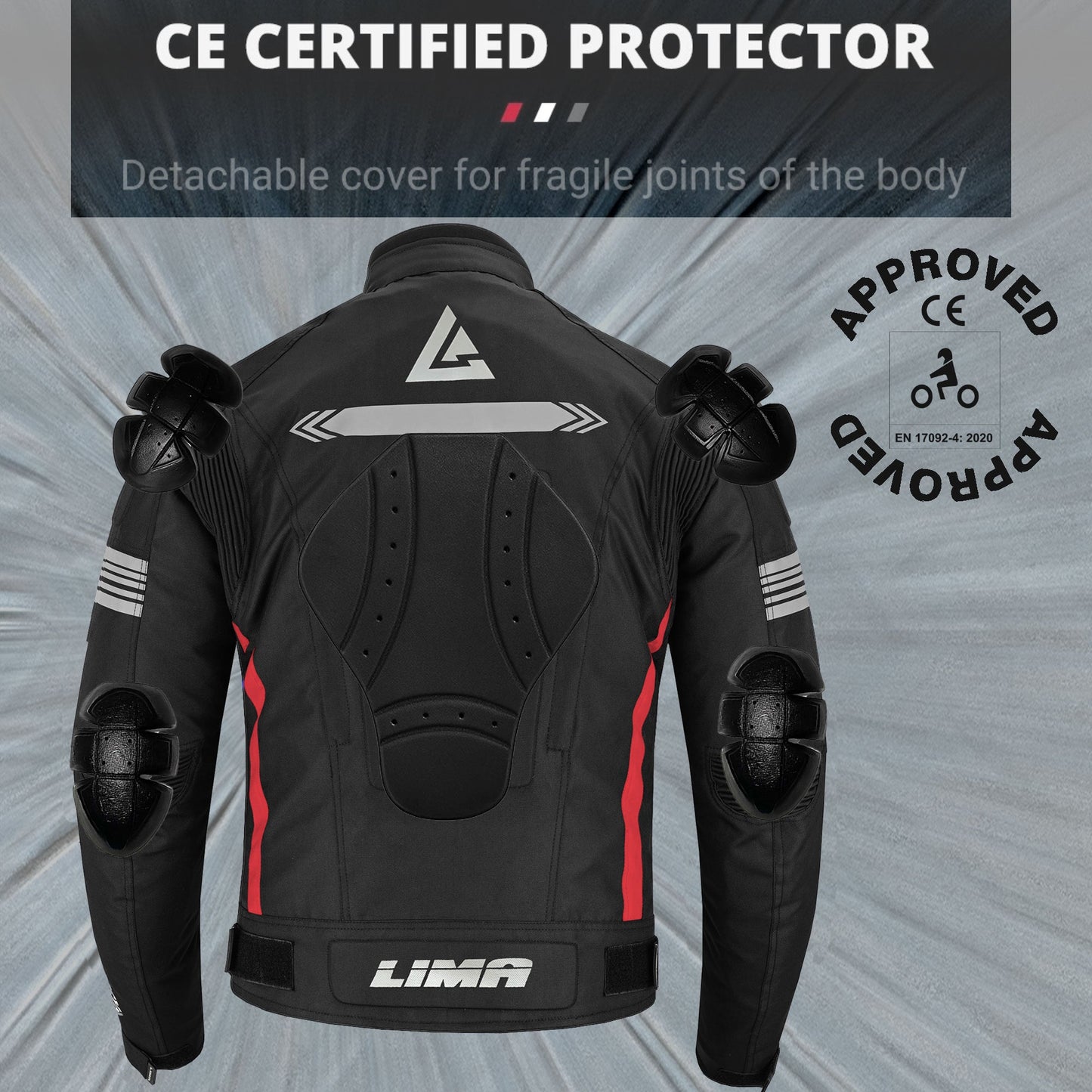 Red Mens Motorcycle Waterproof Cordura Textile Jacket Motorbike CE2 Approved Armours