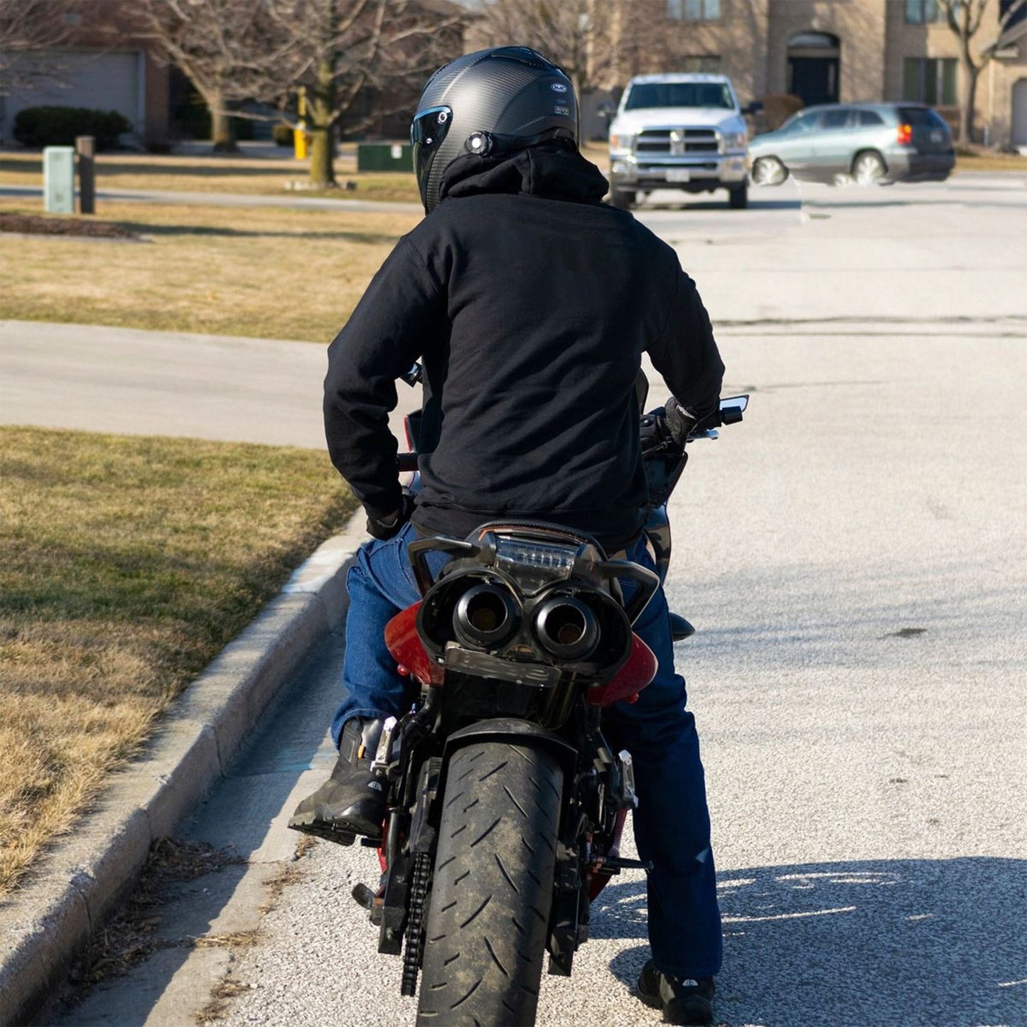 LIMA Men’s Softshell Motorcycle Jacket with Removable CE Armour – Touring Hoodie