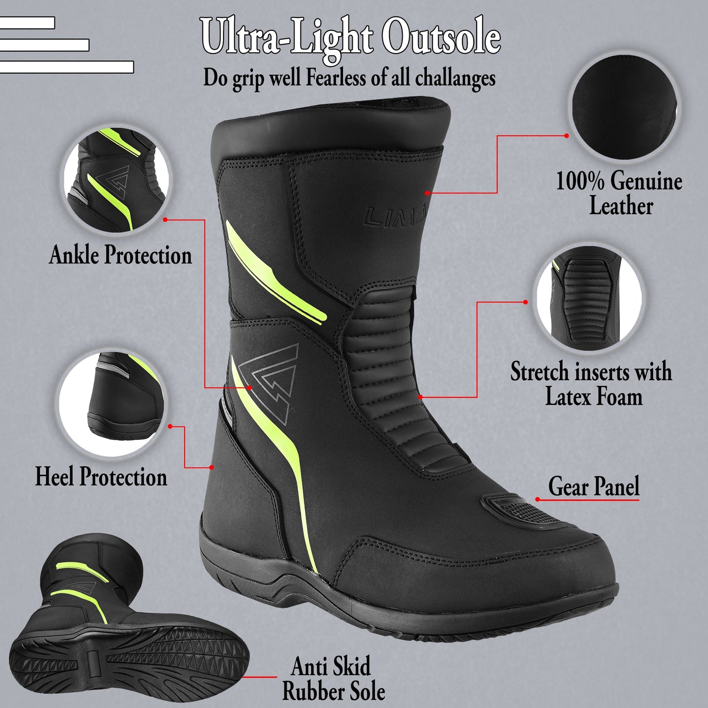 Mens Waterproof Leather Touring Boots Motorbike Motorcycle Riding Armoured Shoes ROCK