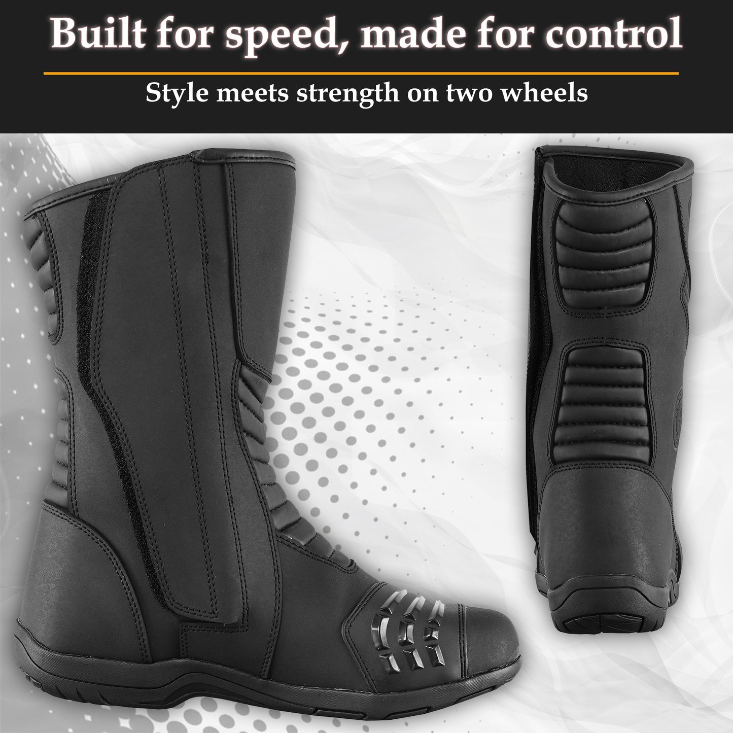 Mens Waterproof Leather Touring Boots Motorbike Motorcycle Riding Armoured Shoes BLAZE