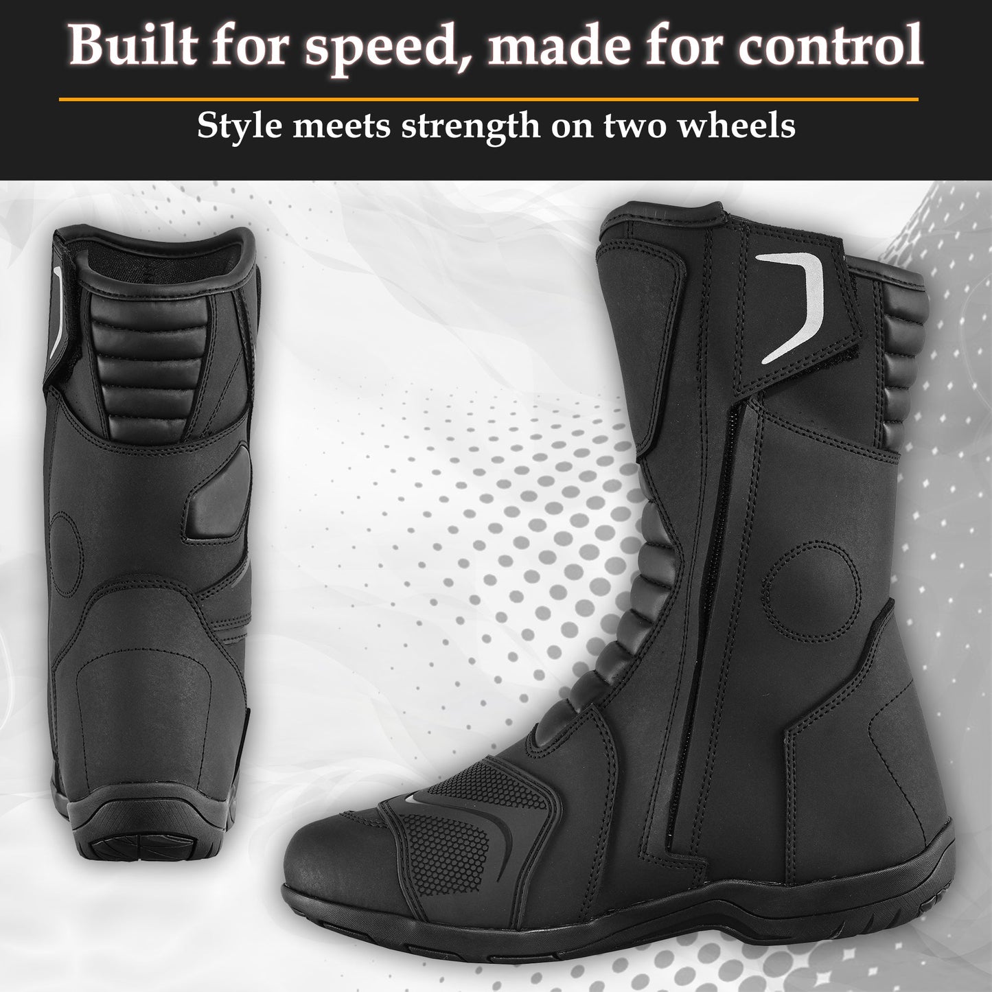 Mens Waterproof Leather Touring Boots Motorbike Motorcycle Riding Armoured Shoes Merge