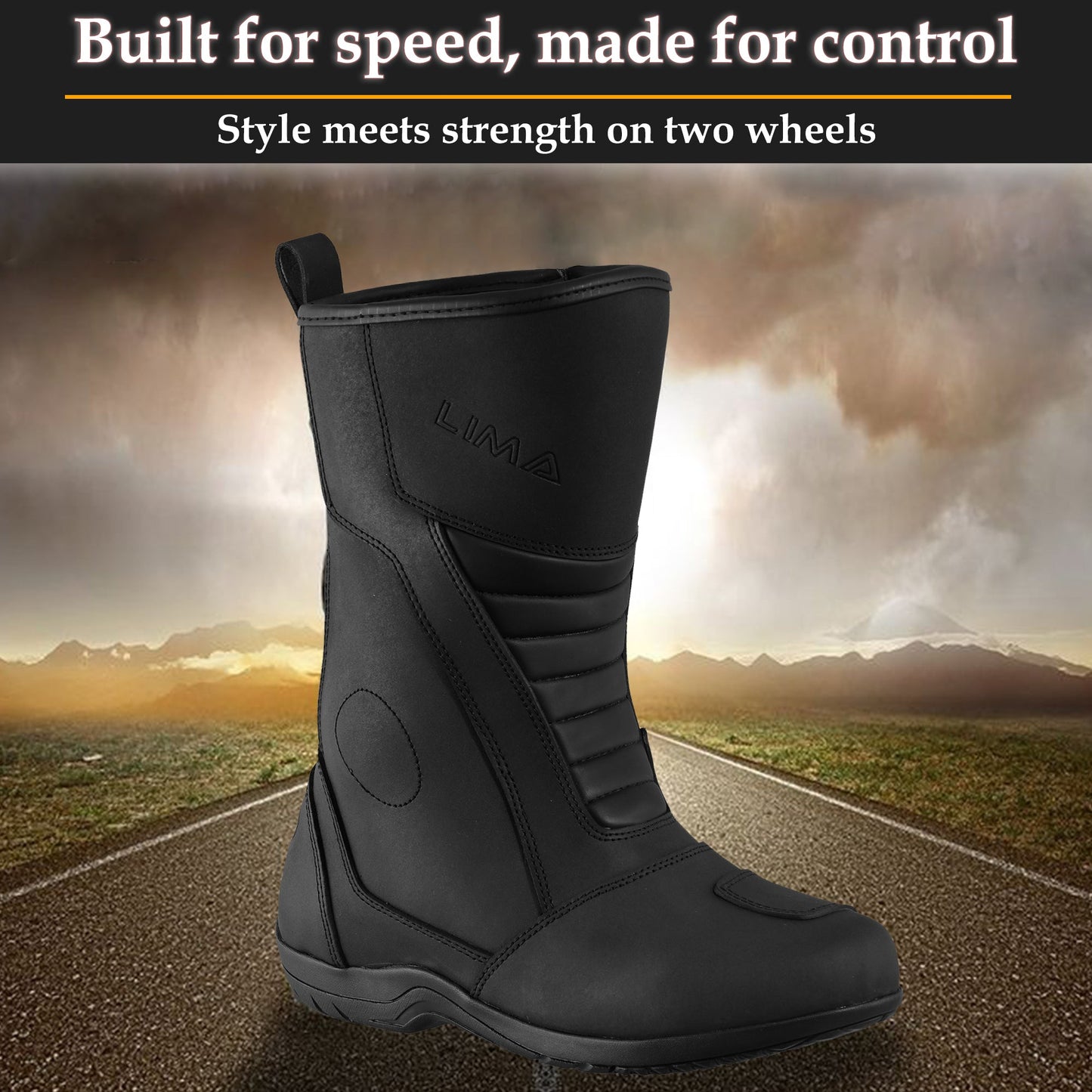 Mens Waterproof Leather Touring Boots Motorbike Motorcycle Riding Armoured Shoes ZEST
