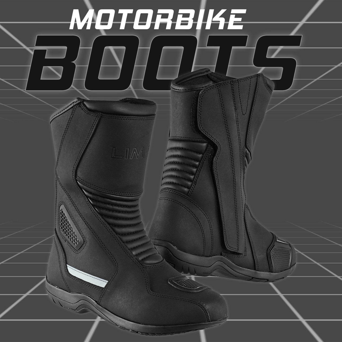 Mens Waterproof Leather Touring Boots Motorbike Motorcycle Riding Armoured Shoes
