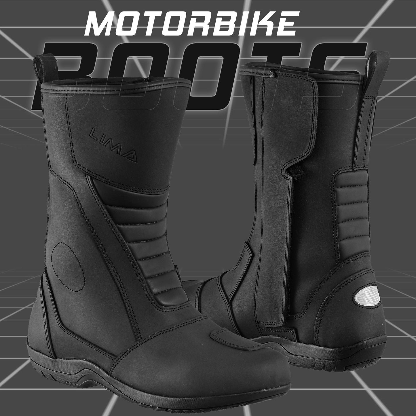 Mens Waterproof Leather Touring Boots Motorbike Motorcycle Riding Armoured Shoes ZEST