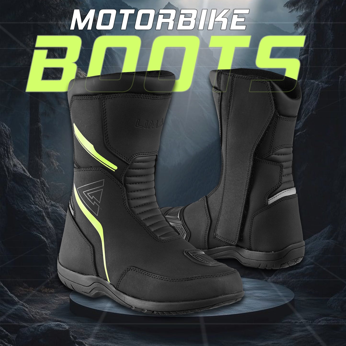 Mens Waterproof Leather Touring Boots Motorbike Motorcycle Riding Armoured Shoes ROCK