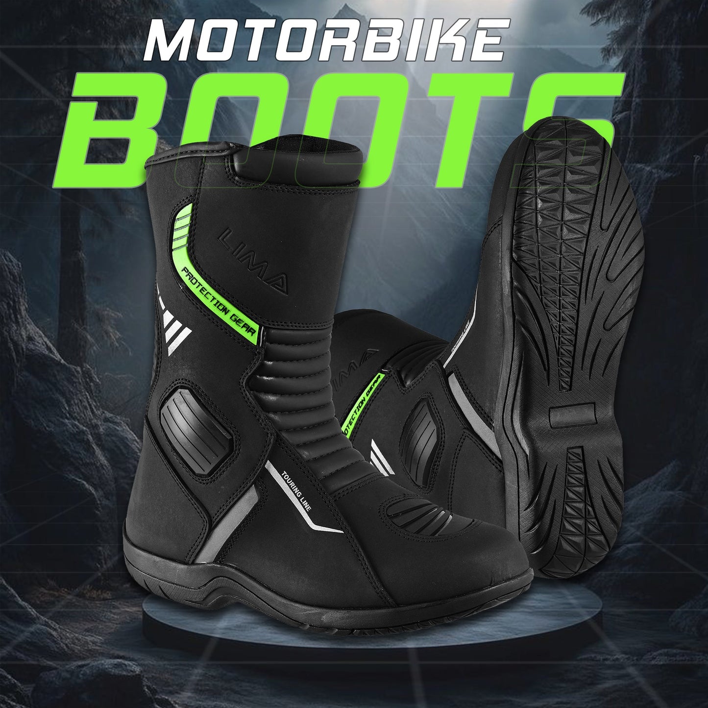 Mens Waterproof Leather Touring Boots Motorbike Motorcycle Riding Armoured Shoes ROARAR