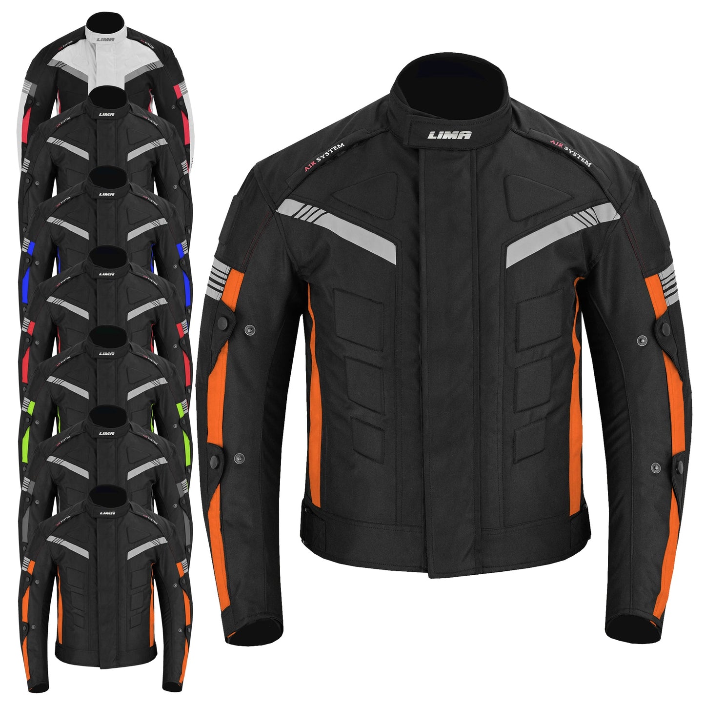 ORANGE Mens Motorcycle Waterproof Cordura Textile Jacket Motorbike CE2 Approved Armours