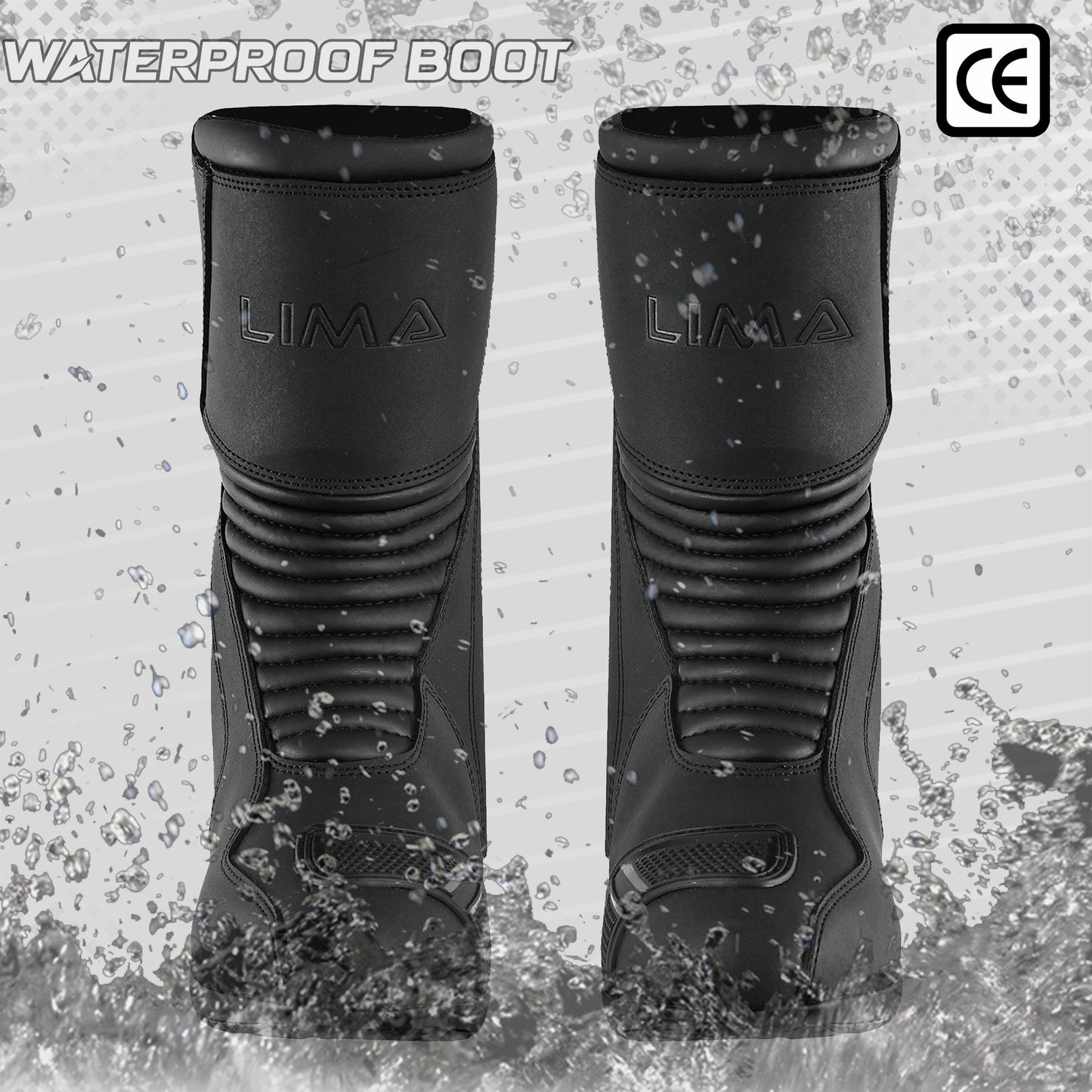 Mens Waterproof Leather Touring Boots Motorbike Motorcycle Riding Armoured Shoes