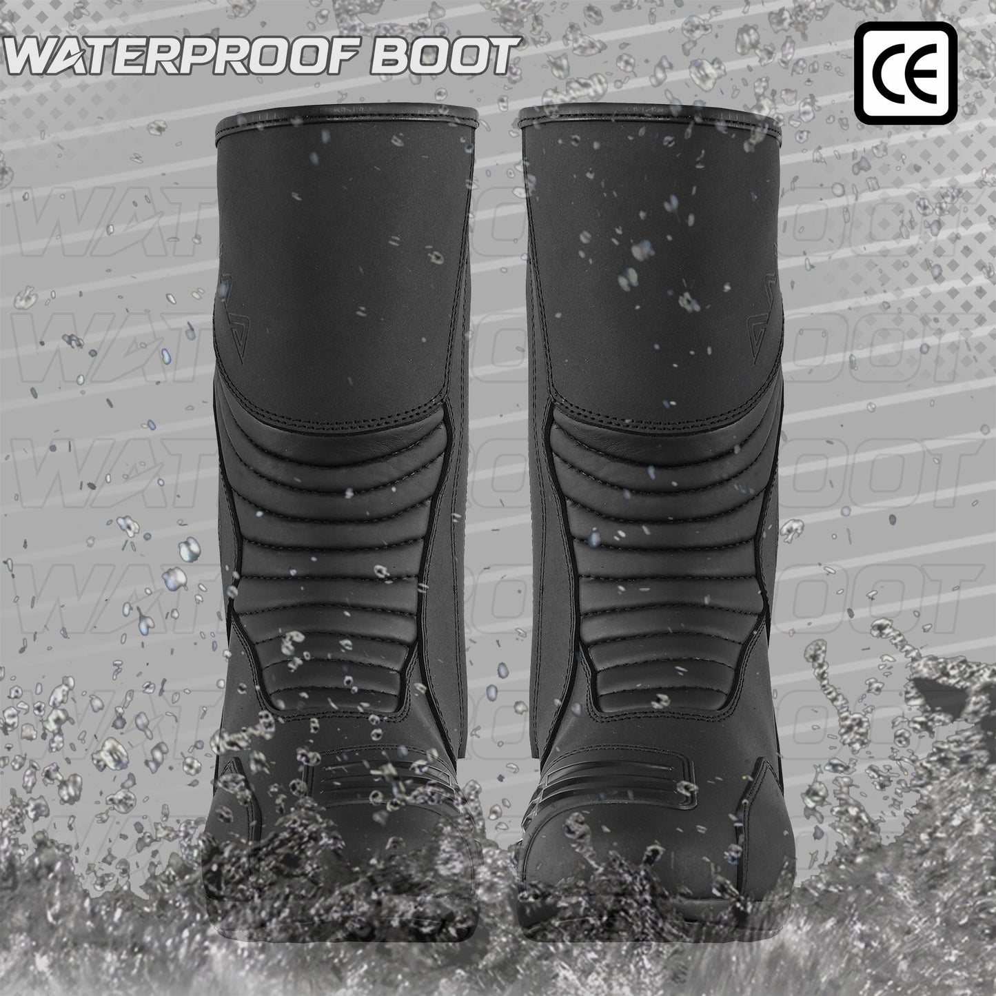 Mens Waterproof Leather Touring Boots Motorbike Motorcycle Riding Armoured Shoes BLAZE