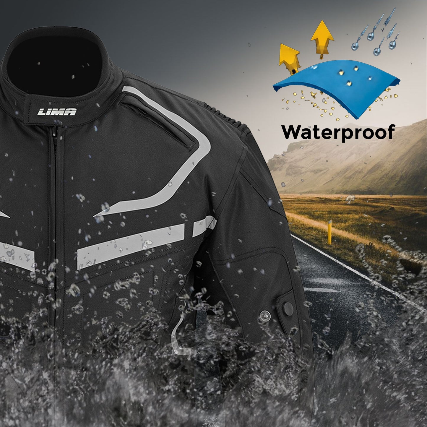 Mens Motorbike Jacket CE Approved Waterproof
