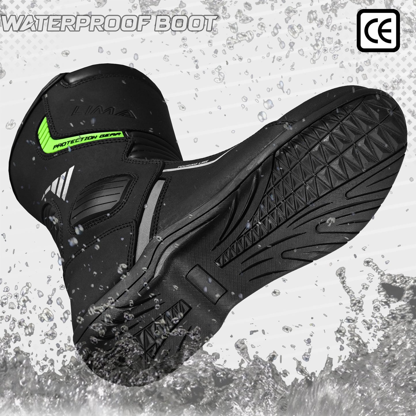 Mens Waterproof Leather Touring Boots Motorbike Motorcycle Riding Armoured Shoes ROARAR