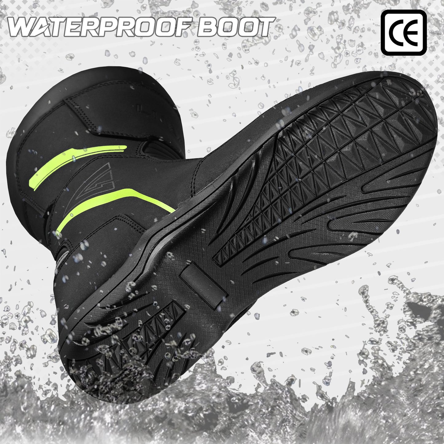 Mens Waterproof Leather Touring Boots Motorbike Motorcycle Riding Armoured Shoes ROCK