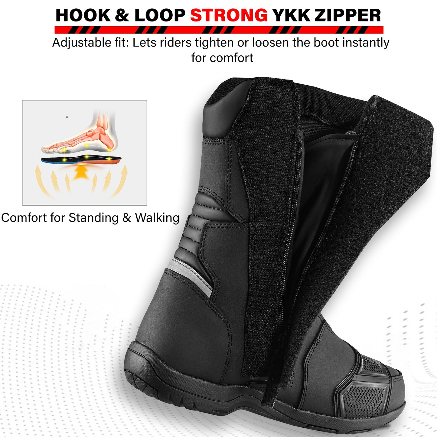 Mens Waterproof Leather Touring Boots Motorbike Motorcycle Riding Armoured Shoes ROCK